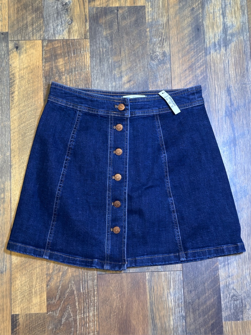 Madewell denim A line mini skirt button up size 4 NEW